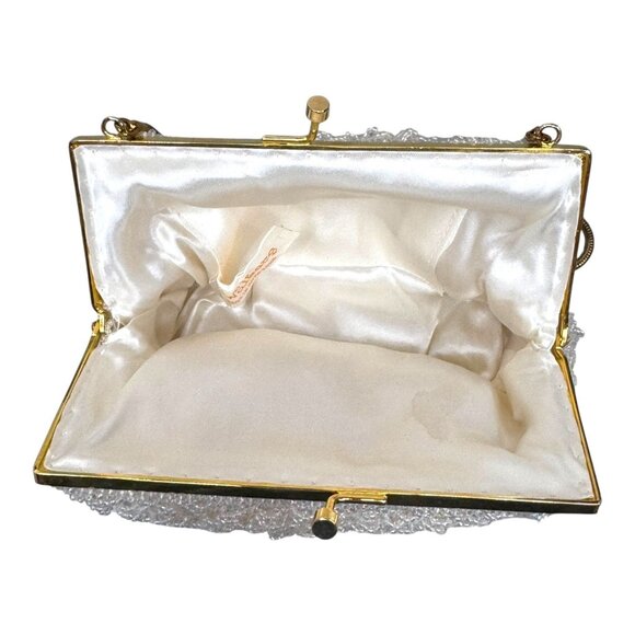 Vintage Walborg Evening Clutch Purse Kisslock Shoulder Bag Chain Strap & Gold - Picture 7 of 7